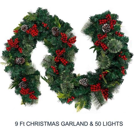 1 guirlande de Noël, 3 mètres, 50 lumières LED, décoration sapin intérieur/extérieur, pour maison et jardin