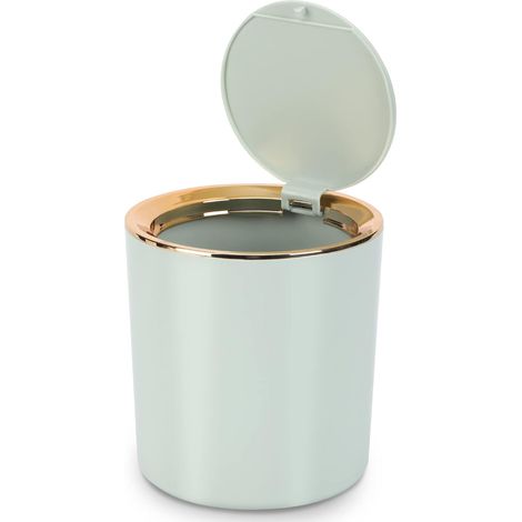1 PCS (Vert clair) Poubelle de Table avec Couvercle,Mini Poubelle Plastique,Petite Poubelle pour Cuisine (1/5)