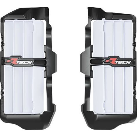 RACETECH (RTECH) 2025/12 CUBIERTAS DE ADMISIÓN DE RADIADOR GRANDES (REJILLAS) BETA RR 125 / 200 / 250 / 300 X-PRO / RACE '25, RR 350 / 390 / 430 / 450 / 480 X-PRO / RACE '25, COLOR NEGRO / BLANCO
