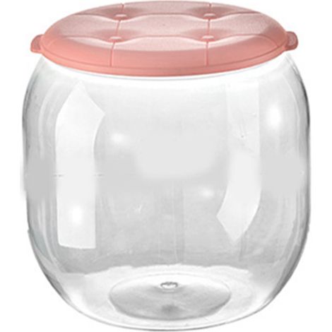 Multifunktionaler, transparenter Aufbewahrungshocker – innovative runde Form für Wohnzimmer und Eingangsbereich, Rosa (1/5)
