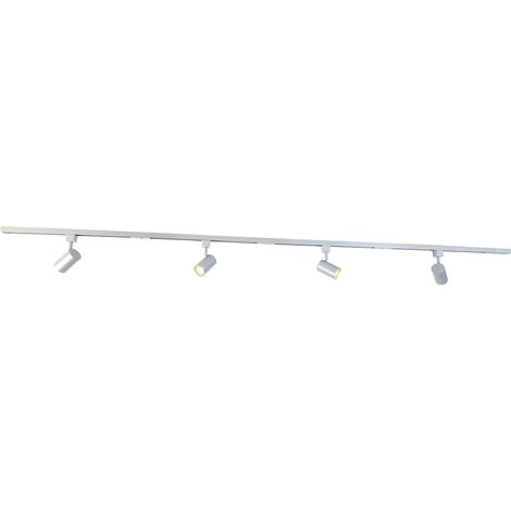 QAZQA Modern Track Lighting System with 4 Spotlights Silver