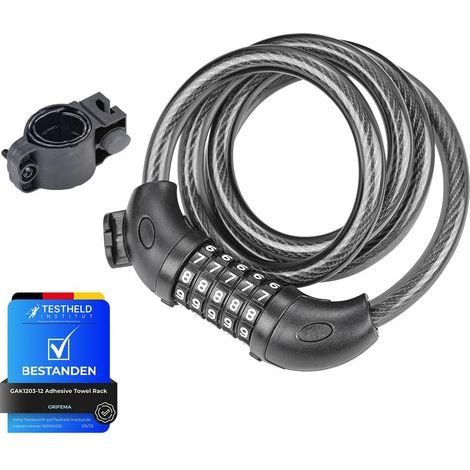 Chaîne Antivol Vélo 120 CM, Serrure de câble pour Vélos, Motos, Trotinette Electrique, Noir (1/5)