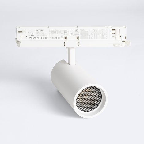 Faretto LED Fasano Bianco 30W Anti-abbagliamento Regolabile DALI CCT Selezionabile per Binario Trifase (2700K - 3200K - 4000K) Selezionabile