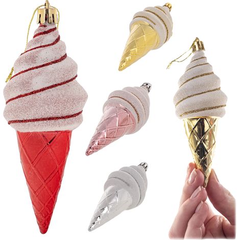 Adornos para árbol de Navidad, material de vidrio, 4 cm de diámetro, resistentes a los golpes, aptos para diversos árboles, revestimiento no tóxico. (1/5)