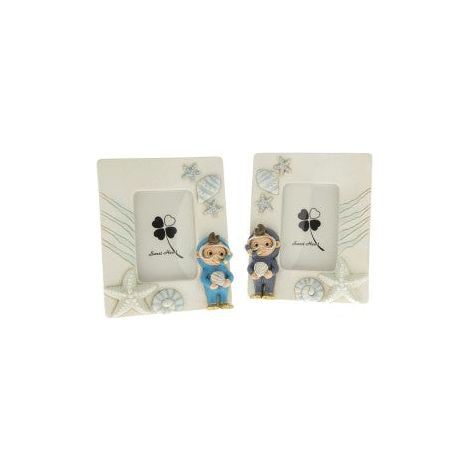 Etm Bambino Sub Porta Foto Resina 12 cm Bomboniera