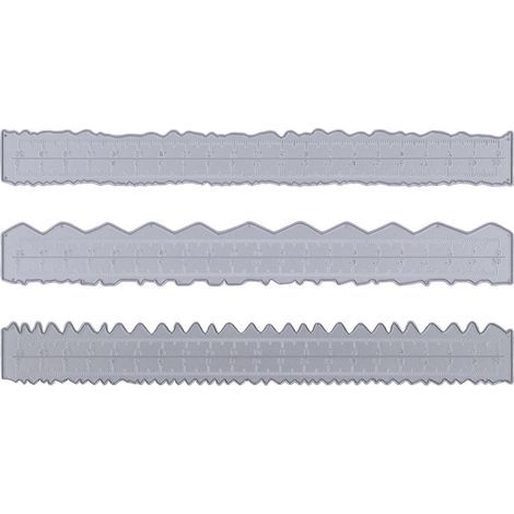 3-teiliges Lineal aus Kohlenstoffstahl mit unregelmäßiger Kante für leichtes Prägen, kreatives Dekorationswerkzeug für DIY-Karten (1/5)