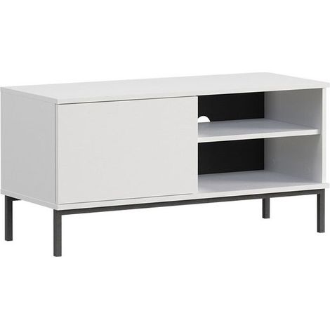 Meuble TV Lomsore 100, Blanc, Le nombre de portes: 1, Nombre de tiroirs: 0, 101x50x41cm