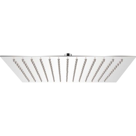 Soffione doccia quadrato in acciaio inox a immersione 25x25 cm 020003091
