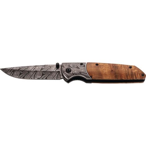 Couteau de poche L. des lames 88 mm L. de poignée 118 mm longueur ouvert 206 mm clip ceinture manche en bois HERBERTZ