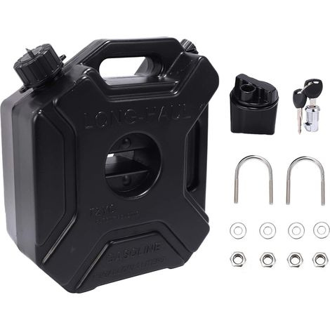 5L Réservoir de Carburant Noir Peut Voiture Moto Essence de Rechange Réservoir de Secours Jerrycan Carburant Bidon avec Serrure et Clé (1/5)