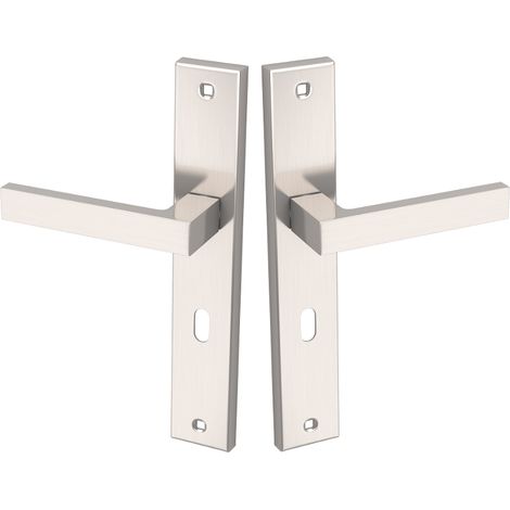 Maniglia satinata QUBIK su piastra lunga 72 mm (1/3)