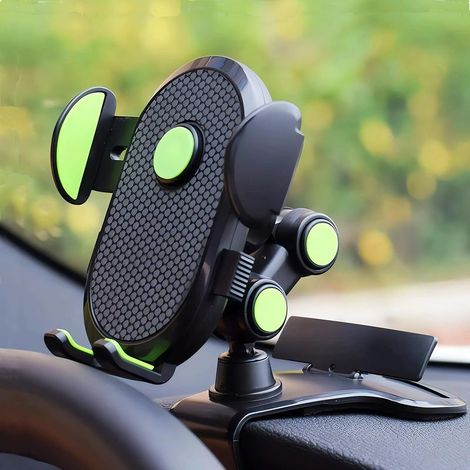 Support de téléphone pour tableau de bord, support de smartphone rotatif à 360°, support portable, accessoire de voiture compatible avec tous les smartphones (1/5)