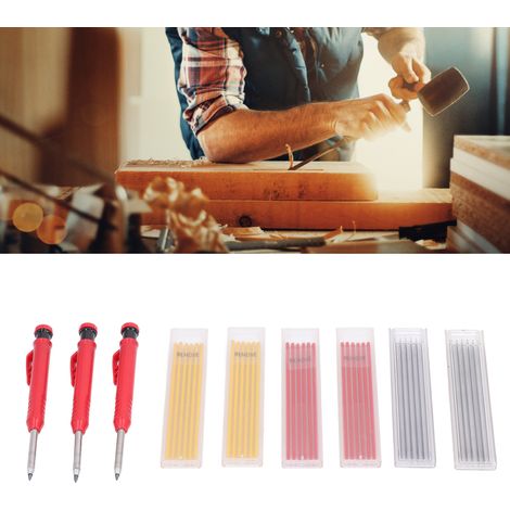 Ensemble de 39 stylos de traçage pour le travail du bois + recharges de trois couleurs (1/5)