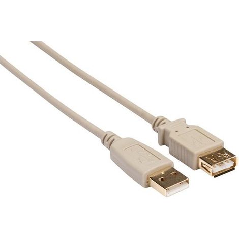 Conector USB 2.0 A a Conector USB 2.0 A / Cobre / Básico / 1.8 m / Dorado / Macho