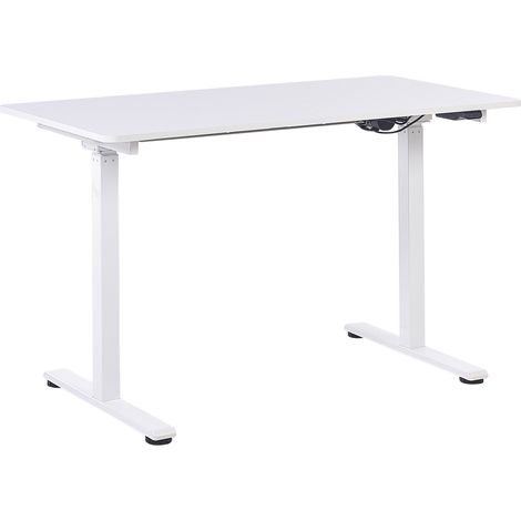 Escritorio de altura regulable eléctrico blanco 120 x 60 cm recubrimiento Grifton