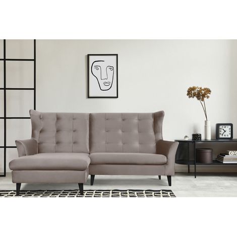KONSIMO SALIS Linkes Ecksofaauf Beinen, beige (1/5)