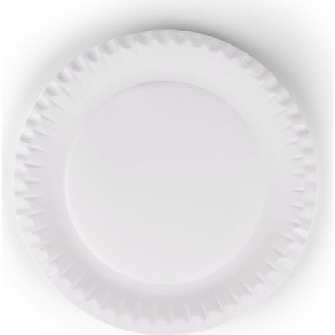 Assiettes En Carton - 100 Pièces - Blanches - 18 Cm - Rondes - Pour Fête Et Buffet (1/5)
