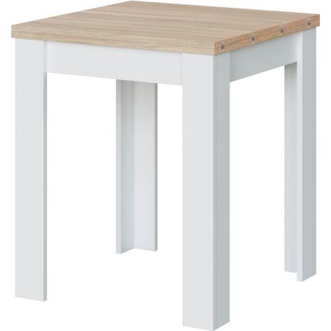 Mesa de Cocina Extensible Livre Estilo Nórdico en Color Blanco y Roble Artik 78x67-134x67 cm (1/10)