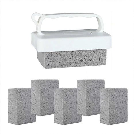 Set mit 6 tragbaren Bimssteinen mit Griff zur Reinigung von Pools und Whirlpools. Ideal zur Fliesenreinigung. (1/5)
