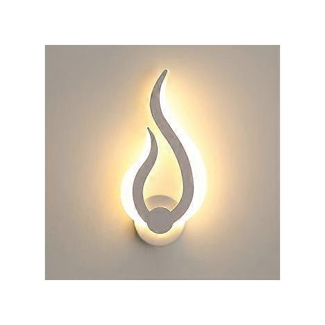 Moderne LED-Wandleuchte für den Innenbereich, 10 W, warmweiß (3000 K), 31 cm hoch, Flammenform, Acryl, Wandmontage, Nachtlicht, für Wohnzimmer und Flur