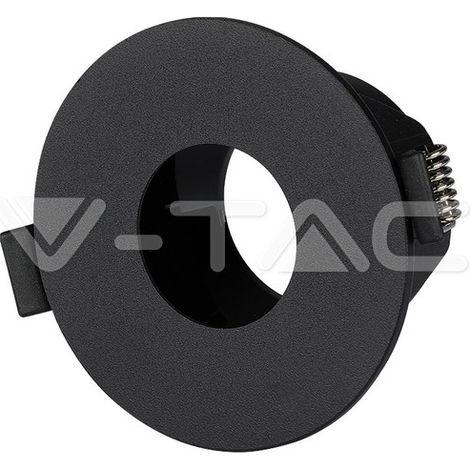 Support de spot encastré LED rond GU10 V-TAC noir avec intérieur noir (1/5)