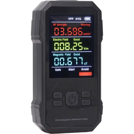 Détecteur de rayonnement électromagnétique portable numérique HF avec piles, testeur champ EM noir (1/5)