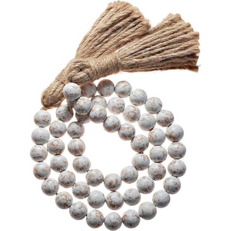 Guirlande de Perles de Bois de Ferme Décoration Intérieure, Guirlande en Bois Naturel de Plateau à Plusieurs Niveaux, Guirlande Décorative, Décor Rustique (1/5)