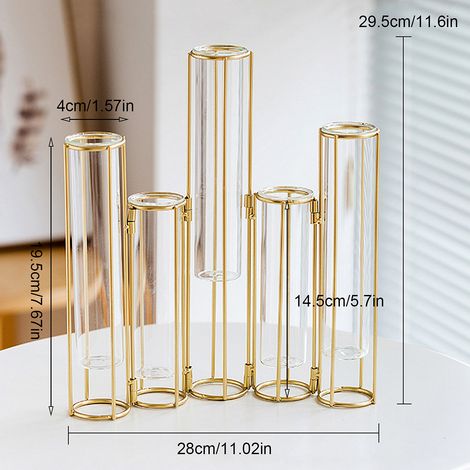 Vase tube à essai, vase nordique en verre transparent, ornement décoratif pour fleurs séchées, style européen, pour salon.