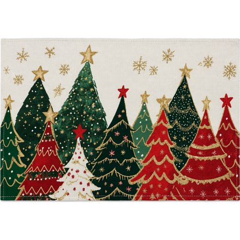 Dessous de plat imperméable motif sapin de Noël décor saisonnier (1/5)