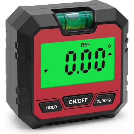 Niveau à bulle numérique 3 en 1 avec rapporteur, inclinomètre et jauge à cône pour mesures à 90° (4 x 90 degrés) (1/5)