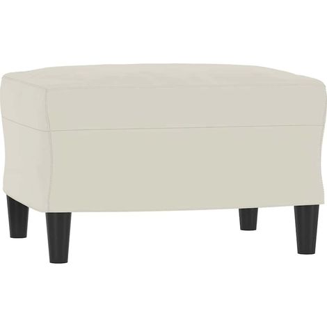 vidaXL Poggiapiedi Crema 60x50x41 cm in Velluto