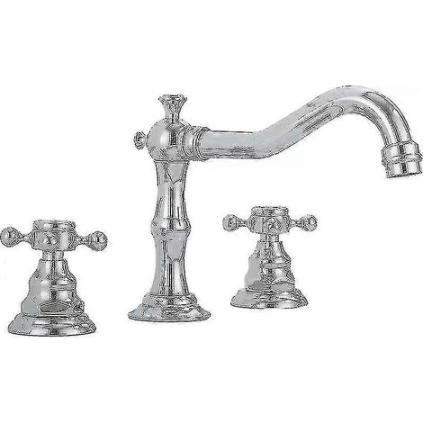 Robinets de lavabo modernes et luxueux en laiton, 3 trous, 20 cm (8 pouces) (1/4)