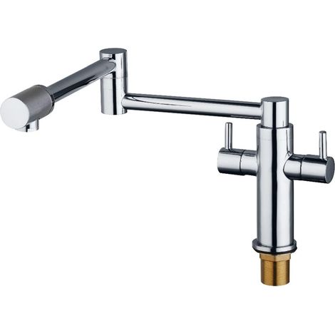 Robinet de remplissage de pot Dual Poignées Pot Filleur Chrome Pivot Pivot Cuisine Bassin de lavabo Évier Vas-que de lavabo Longueur du robinet Robinet Robinet Robinet Robinet froid et chaud Robinet p (1/5)