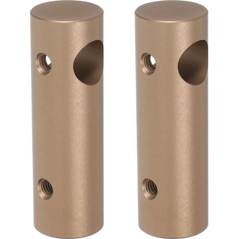 1 Ensemble de eurs métalliques pour Rails d'étagère : Embouts dorés pour poteaux de Garde-Corps en Verre, Supports de Rails d'étagère, pour Meubles, pour installations à (1/5)