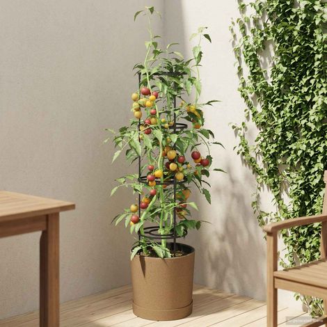 Cultivateur de tomates en WPC résistant aux UV et intempéries Ø 29 x 106 cm Naturo eco - PANGIVO (1/5)