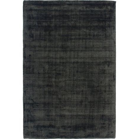 Tapis vintage anthracite en viscose tissé main - 150 x 80 cm