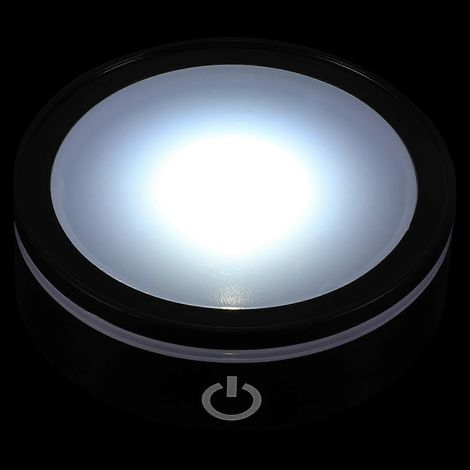 Un présentoir rond en cristal avec support de lampe LED (pile non incluse). (1/5)