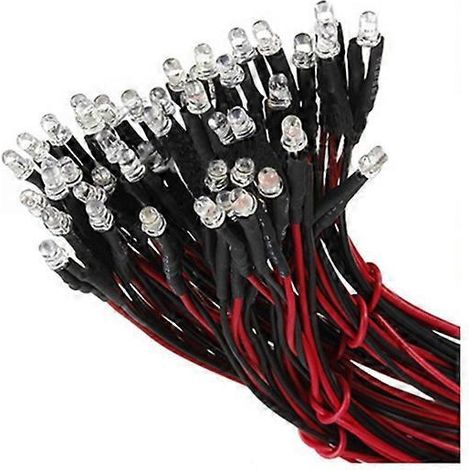 10 Stück 12V 20cm LED vorverdrahtet 3mm rot--