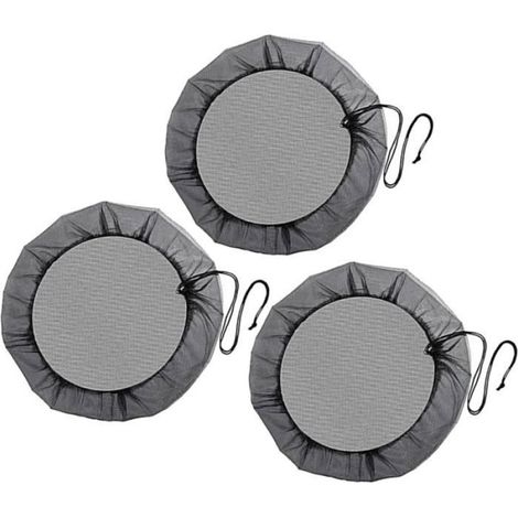 3pc Housses de Seau d'eau de Pluie en Filet Réutilisable Noir Cordon de Serrage,Protection Anti-Insectes et Écran de Collecte 95cm (1/5)