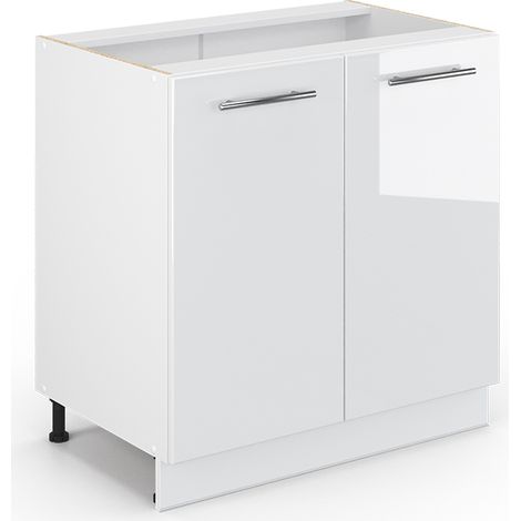 Midischrank Fame-Line, Weiß Hochglanz, 80 x 81.6 cm mit Regal, ohne Arbeitsplatte, Vicco