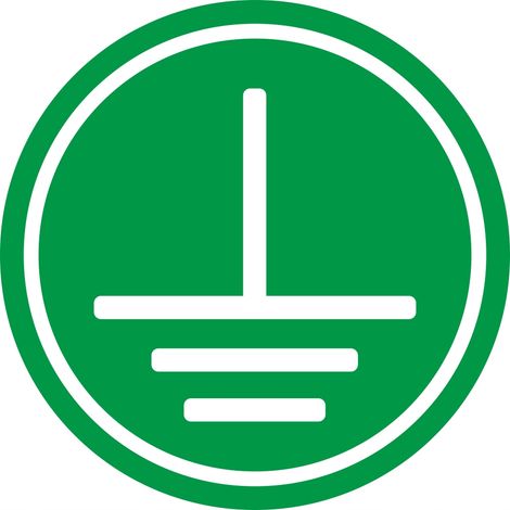 Etiqueta informativa - CONEXIÓN A TIERRA 10 cm (1/2)