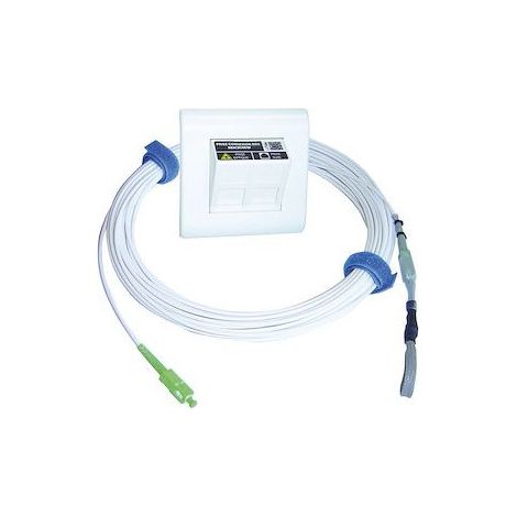Kit prise box FTTH avec jarretière fibre optique longueur 20m pour prolongation du reseau FO