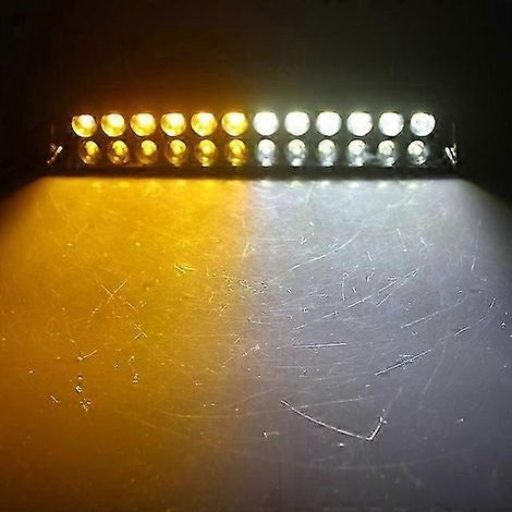 Feux stroboscopiques clignotants pour voiture, 12 LED rouges/bleues/ambre/jaunes/blanches, style police, 12 V, 12 W (12 LED jaunes et blanches, Espagne) (1/5)