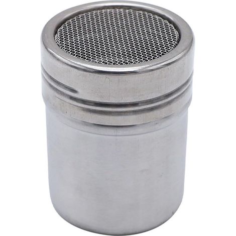 Lot de 2 shakers à sucre en acier inoxydable avec couvercle, shaker à mailles fines pour bicarbonate de soude, cacao, fécule de maïs, farine, café, etc. (1/5)