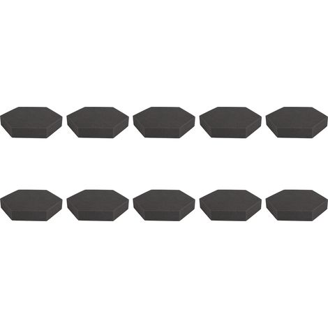10 panneaux muraux décoratifs insonorisés hexagonaux en mousse acoustique ignifugée haute densité (1/5)