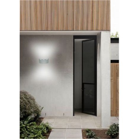 TrAdE Shop Traesio - Applique Esterno Led 16w Crown Ip65 Up & Down Grigio Luce Calda Fredda Natural - -Bianco Freddo -