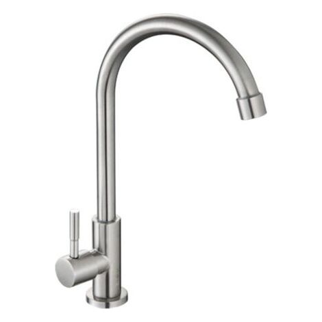 Robinet d'eau froide simple pour évier, robinet de cuisine noir de qualité supérieure, pivotant à 360° dans les deux sens, robinet d'évier de cuisine à poignée unique, acier inoxydable 304 (1/4)