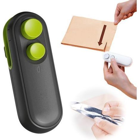 Mini Scelleur Sac Plastique,Portable Scelleuse pour Sacs Scelleur Thermique 2 en 1 avec Cutter Coupe Et Scelle Les Sacs Plastiques,Convient Aux Aliments de Cuisine pour Sac à Frites (noir) (1/5)