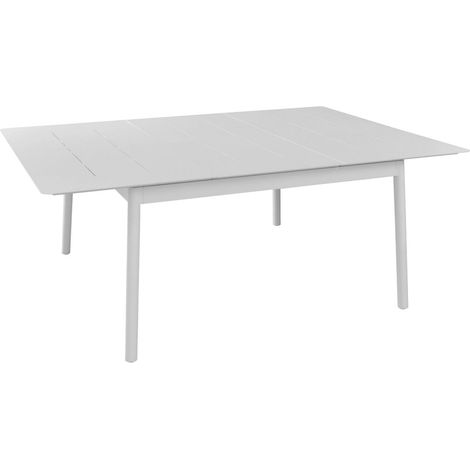 PROLOISIRS Table Dublin en aluminium - blanc - 140/200 x 140 cm (1/4)