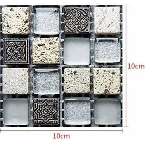 Autocollants Carrelage Mural - 40 Pièces - 10 x 10 cm - Étanche - Auto-adhésif - Décoration Intérieure (1/4)